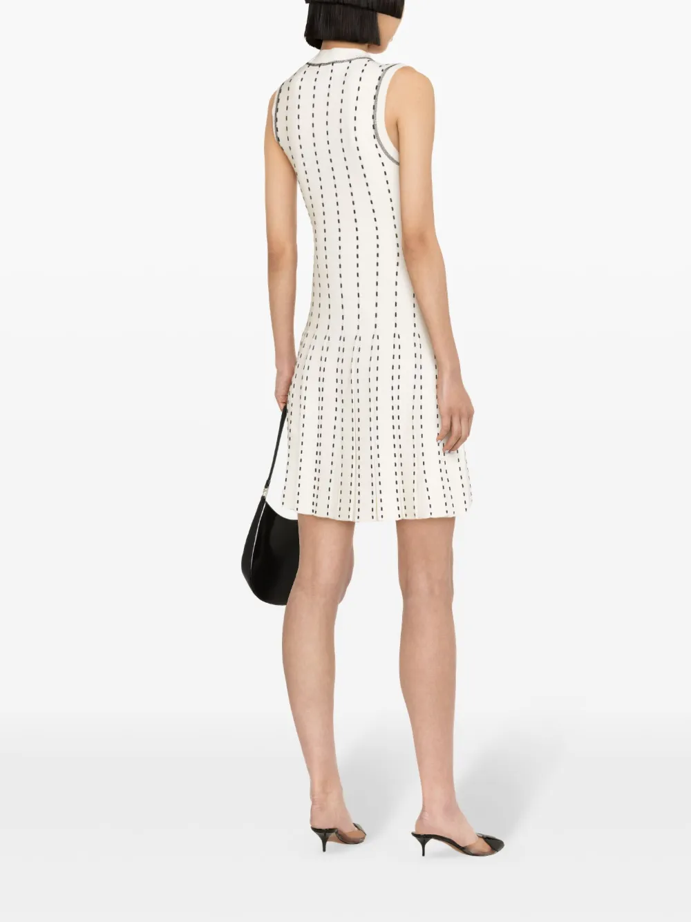 Simkhai Contrast-stitch Pleated Minidress In 白色