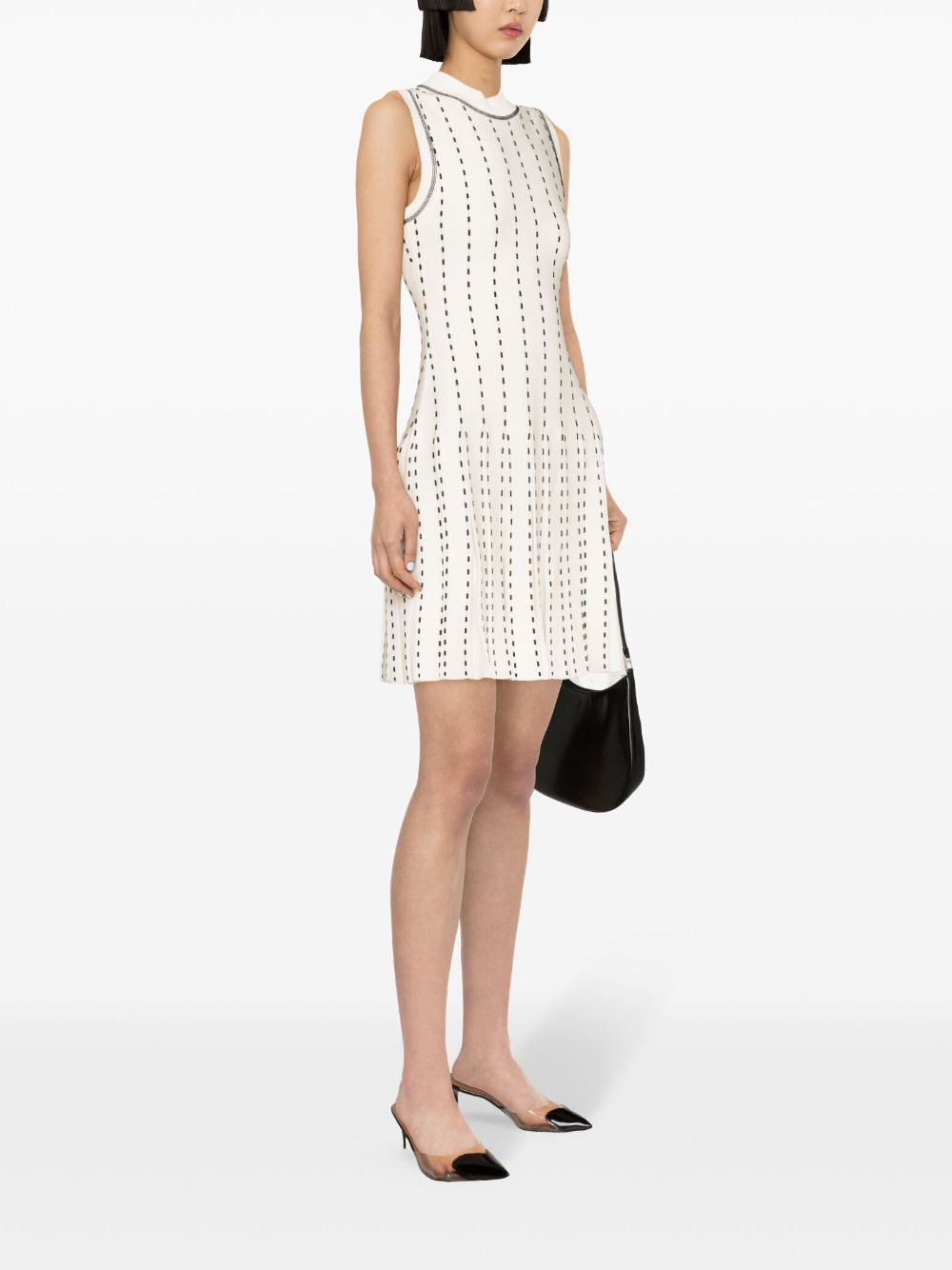 Simkhai Geplooide mini-jurk met contrasterend stiksel Wit
