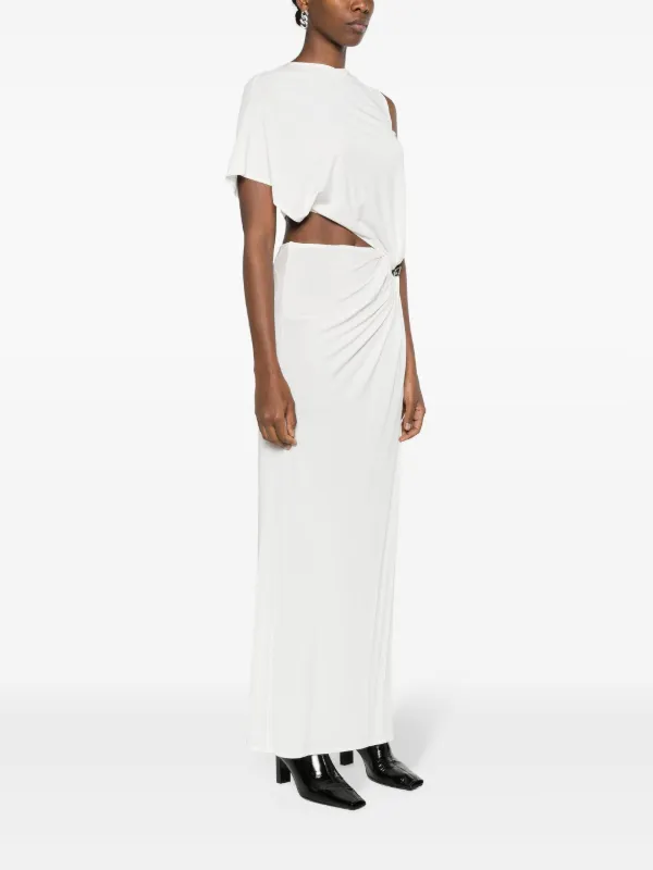 【関税込み】Courreges ミディアムドレス Courrèges Asymmetric Crepe Maxi Dress | White | FARFETCH JO