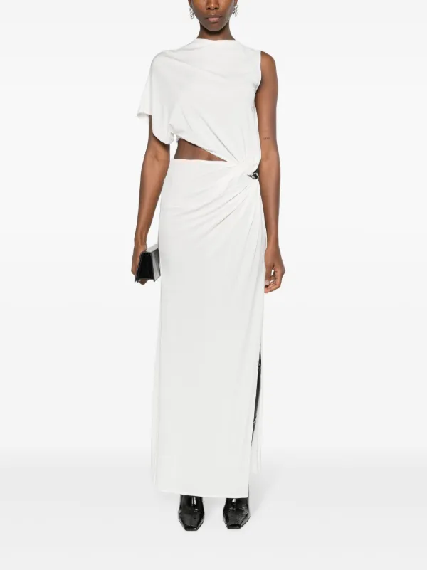 Courrges Asymmetric Crepe Maxi Dress | White | FARFETCH