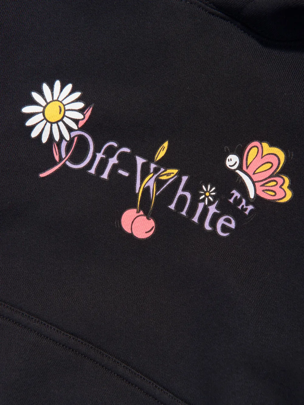 Shop Off-white Logo-print Cotton Hoodie In Black