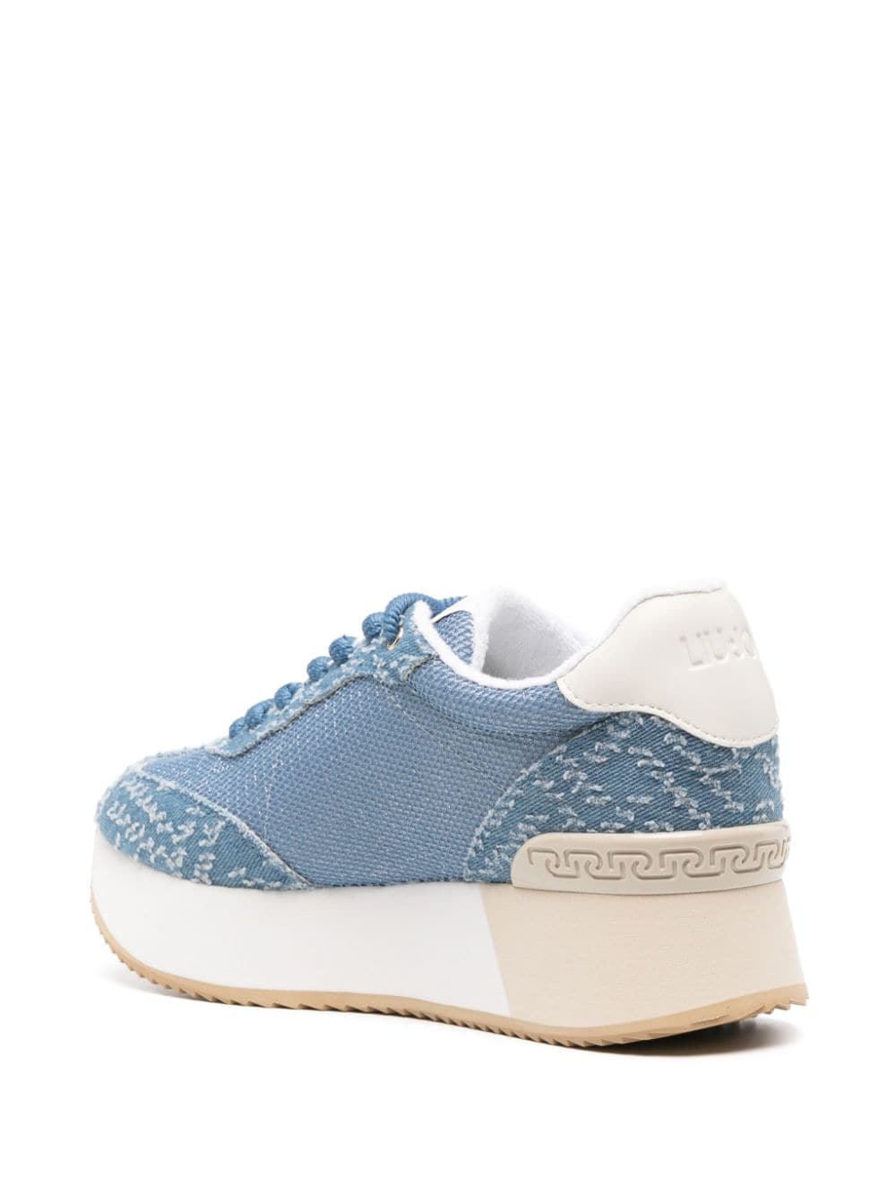 Shop Liu •jo Dreamy Denim Sneakers In Blue