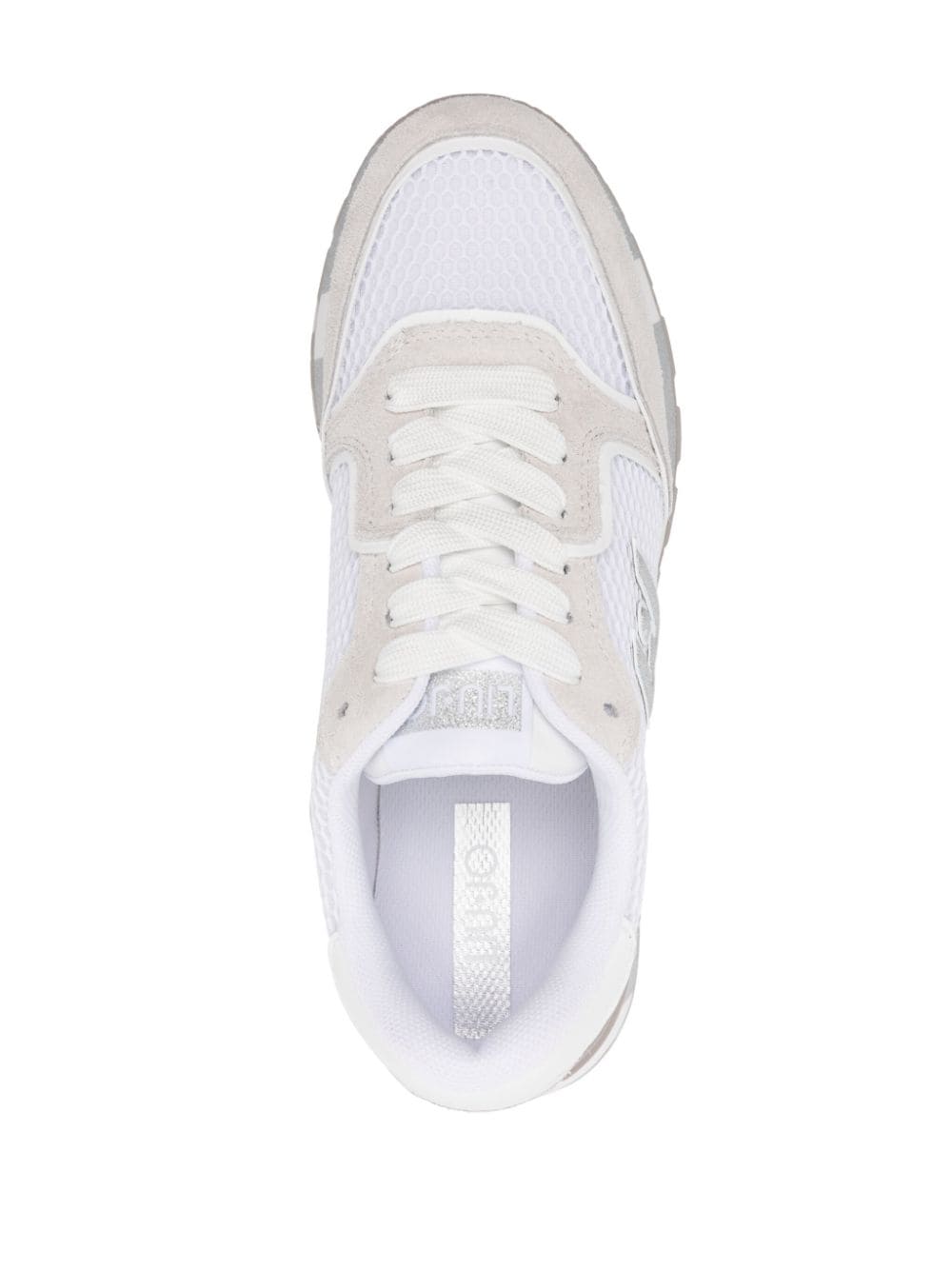 Shop Liu •jo Amazing Glittery Mesh Sneakers In White