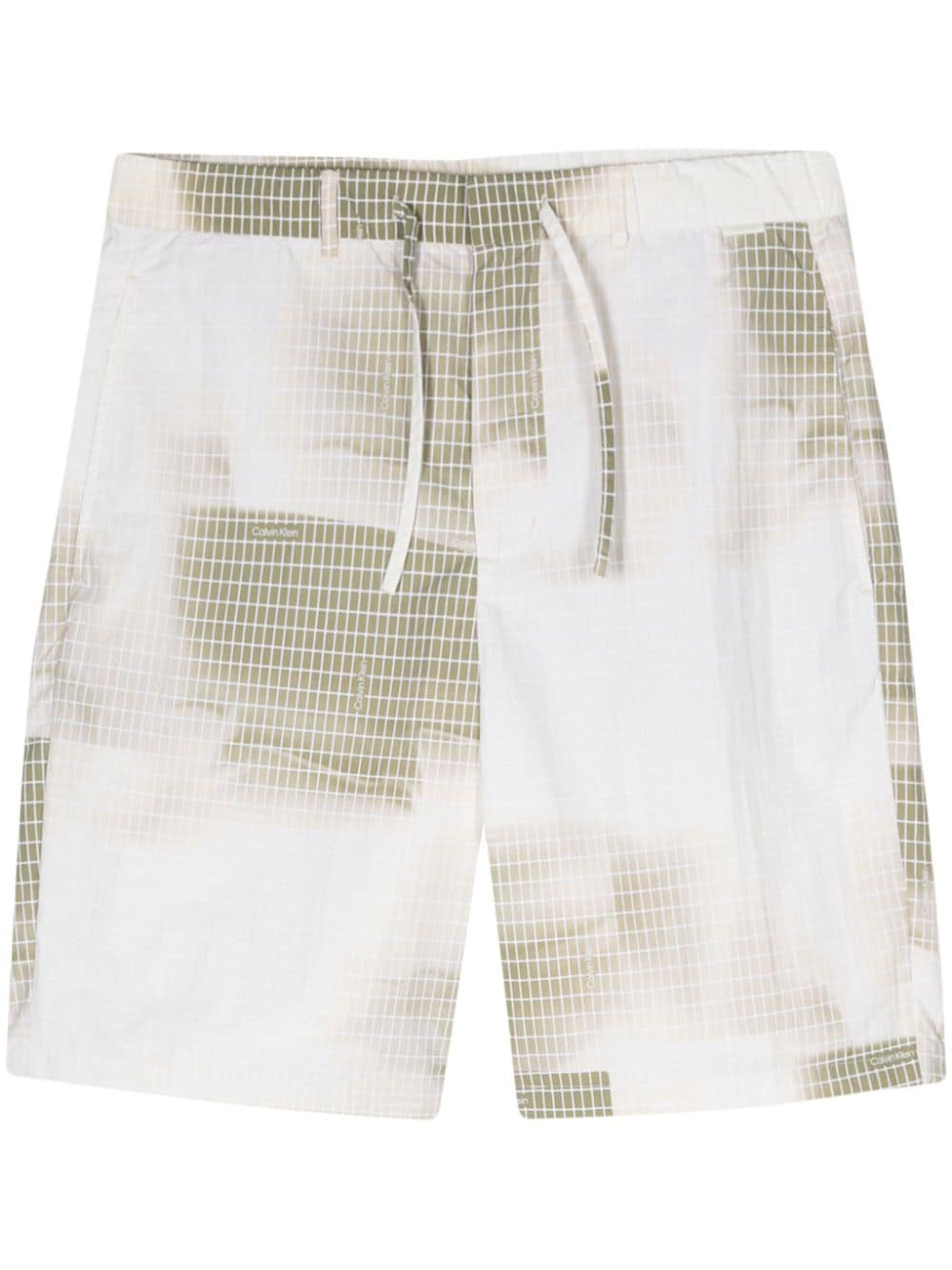 Shop Calvin Klein Graphic-print Deck Shorts In Neutrals
