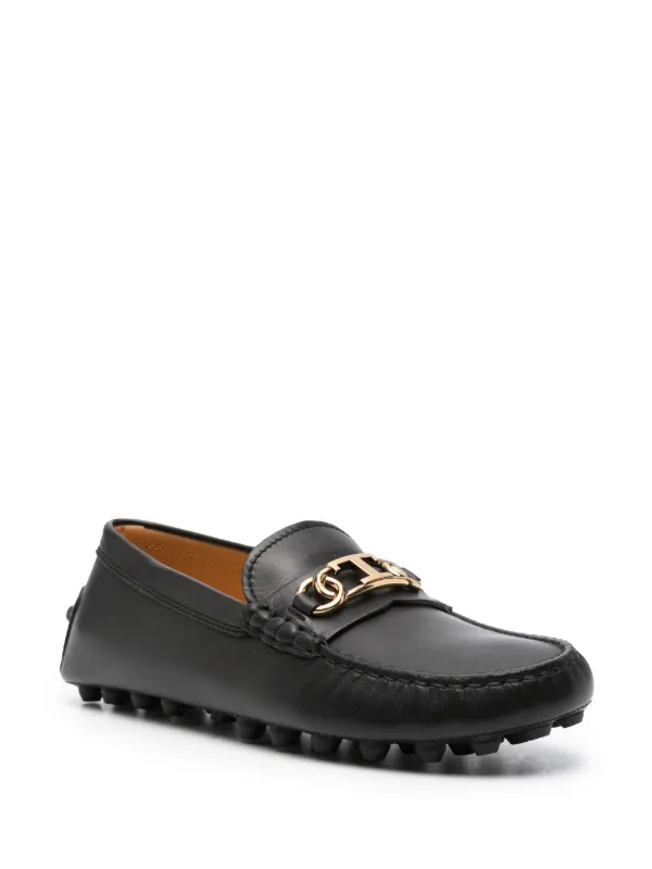 TODS ロゴプレート ローファー Tod's ロゴプレート ローファー | ブラック | FARFETCH JP