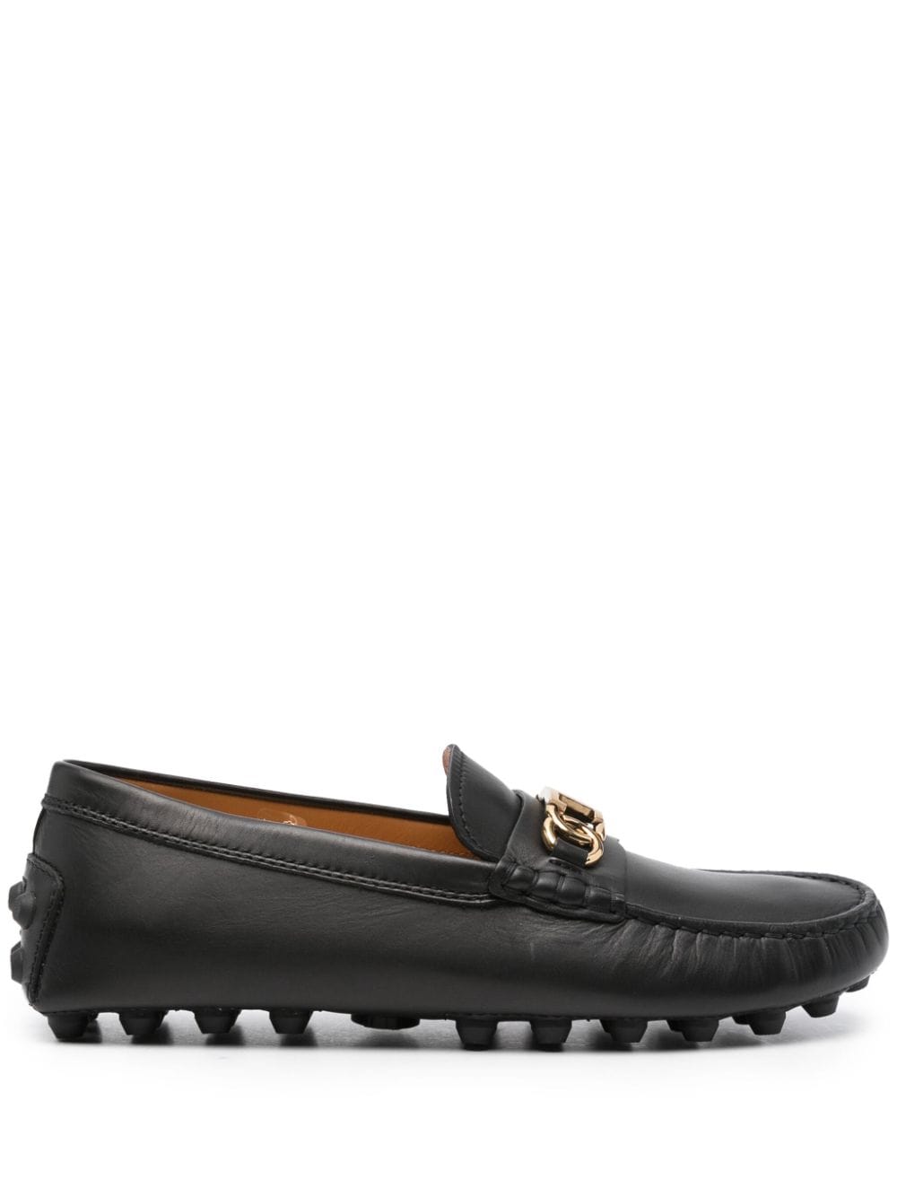 Tod's Logo-plaque Loafers In Black