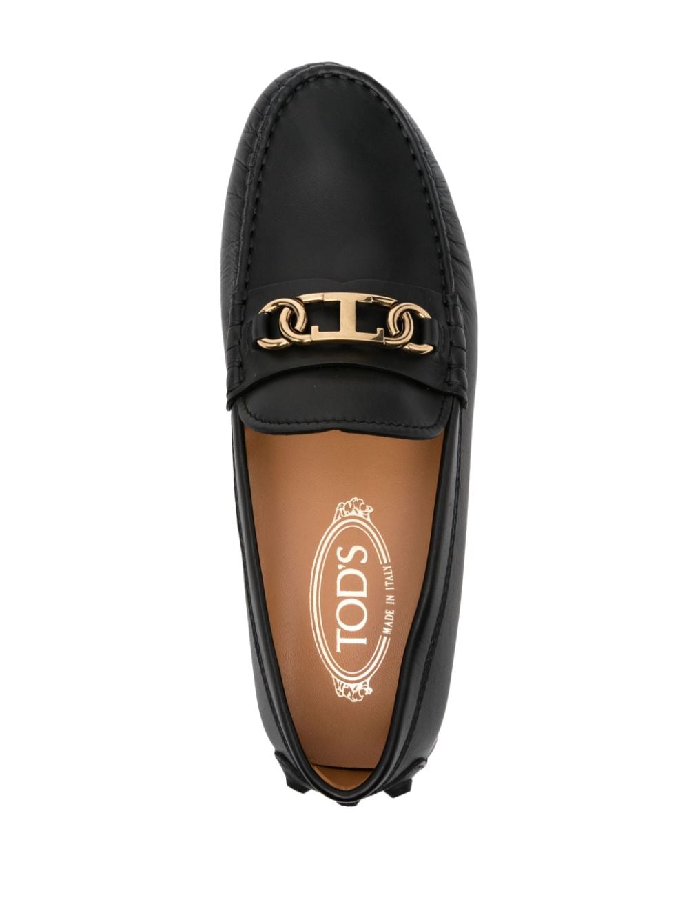 Shop Tod's Logo-plaque Loafers In Black