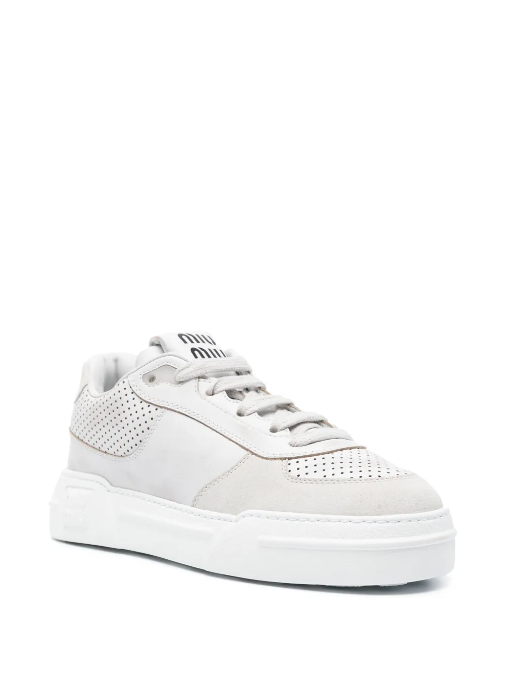 Miu Miu Sneakers met logoprint - Beige