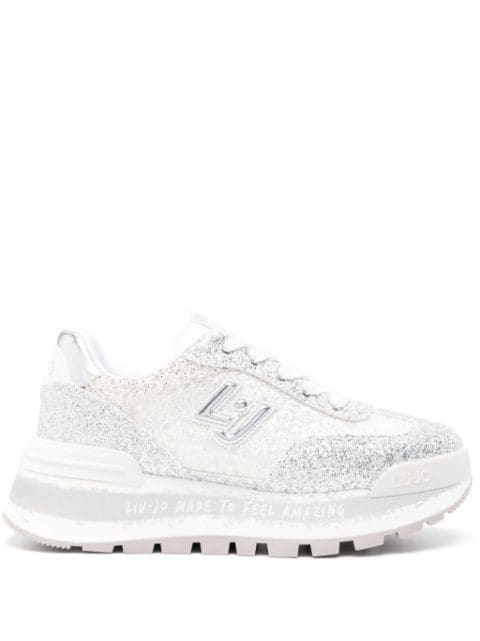 LIU JO logo-patch glitter platform sneakers