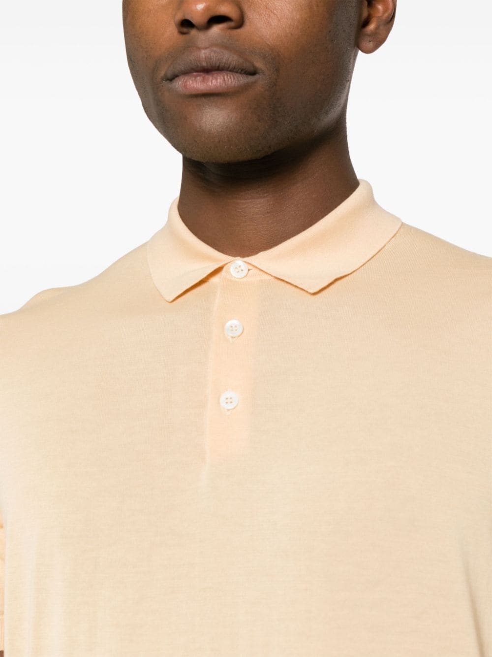 Shop Drumohr Knitted Polo Shirt In Orange
