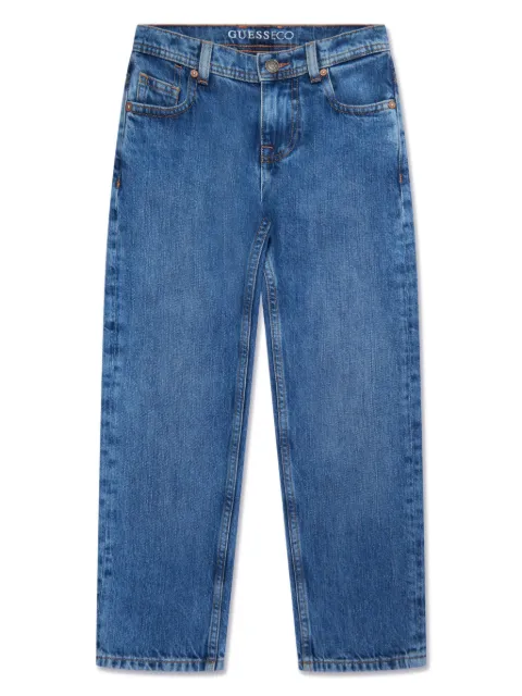guess kids Calça jeans reta com logo bordado