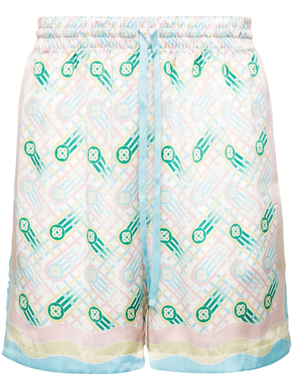 CASABLANCA PING PONG-PRINT SILK SHORTS