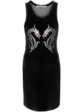 Alexander Wang Dragon Hotfix velour minidress - Black