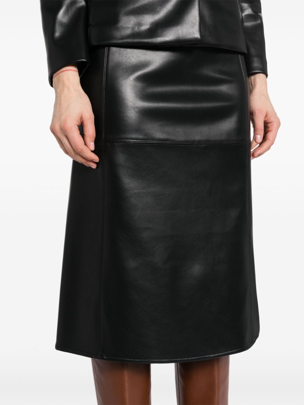Shop 's Max Mara Seam-detailed Midi Skirt In Black