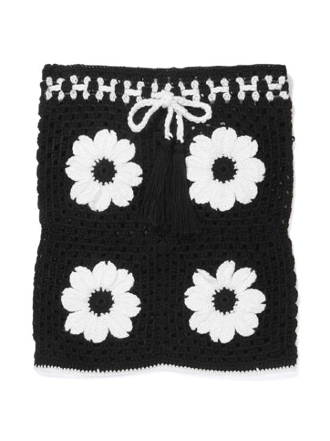 Nessi Byrd Kids floral crochet-knit skirt