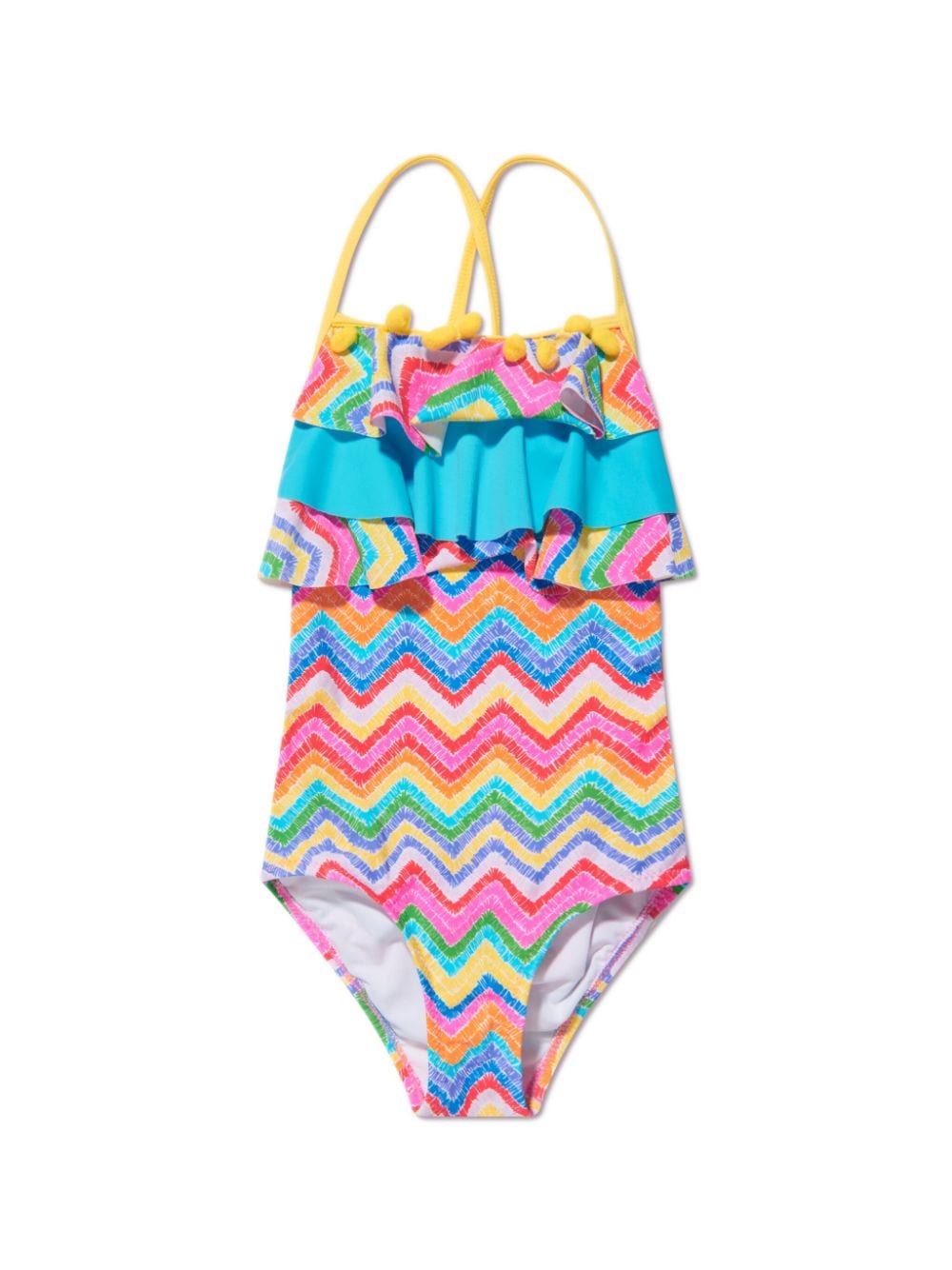 nessi byrd kids maillot de bain julie à motif zig-zag - bleu