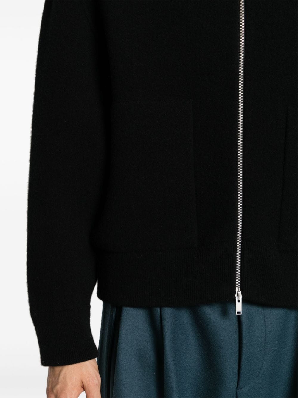 Shop Jil Sander Zip-up Fleece Cardigan In Black