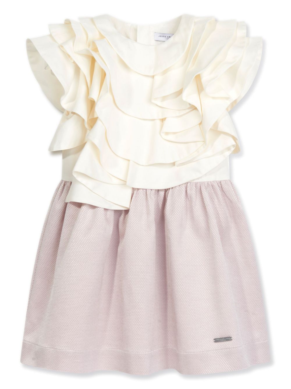 Shop Jessie And James Ruffled Cotton Dress In White