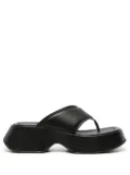 Vic Matie leather platform flip flops - Black