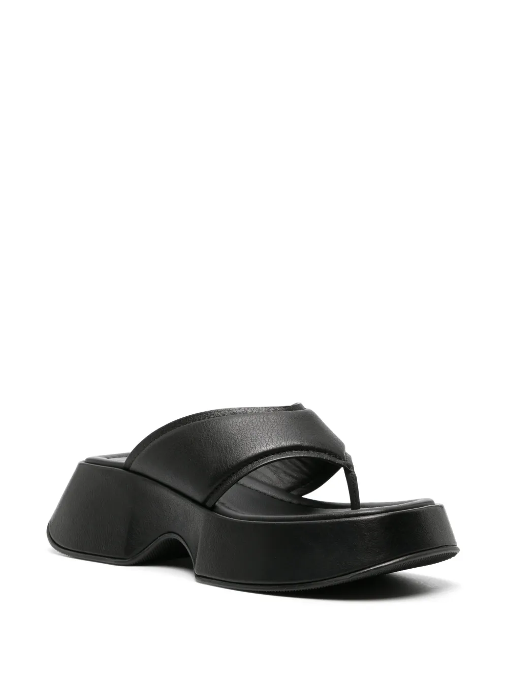 Shop Vic Matie Leather Platform Flip Flops In Black