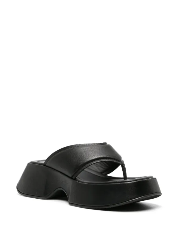 【Vic Matie'(ヴィック・マティ)】ミュール ブラック Vic Matie Leather Platform Flip Flops | Black | FARFETCH