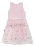 guess kids floral-embroidery tulle dress - Pink