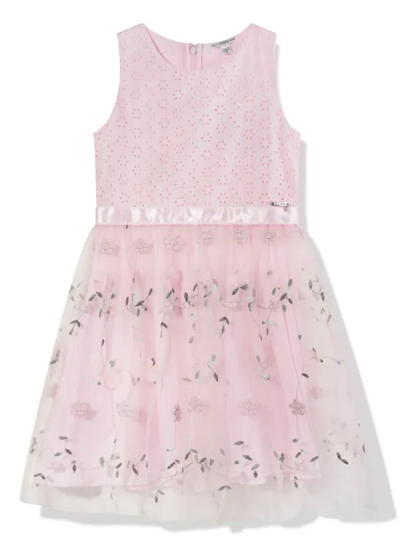 Guess Kids floral embroidery Tulle Dress Pink FARFETCH PH