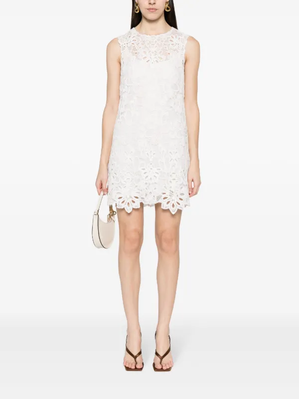 【関税込み】ERMANNO SCERVINO Lace dress Ermanno Scervino Lace Mini Dress | Neutrals | FARFETCH