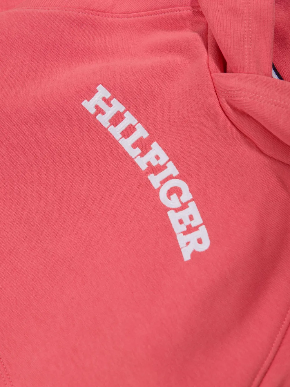 Shop Tommy Hilfiger Junior Logo-print Cotton Blend Hoodie In Pink