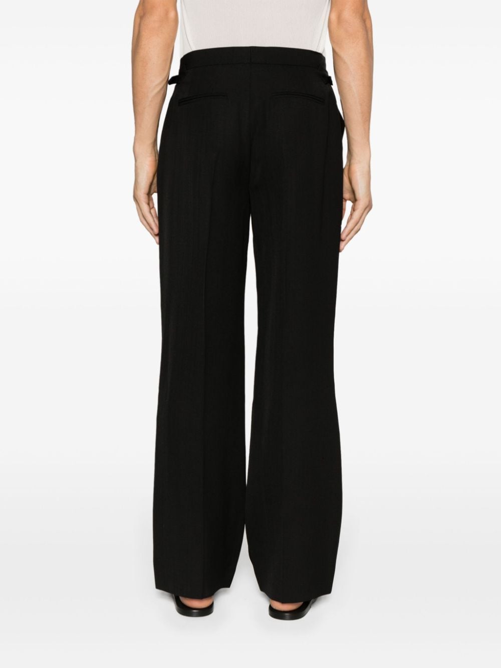 Shop Casablanca Tailored Straight-leg Trousers In Black