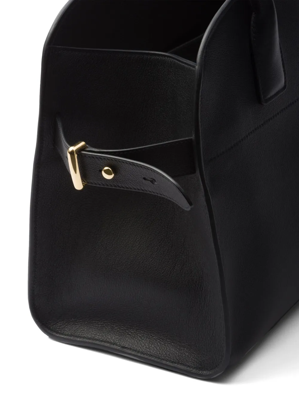 Shop Prada Medium Leather Tote Bag In Black