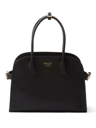 ✨良品✨　PRADA ビジネス　ハンドバッグ　レザー　革　　黒　レザー ブラック プラダ バックル スモール ベルト付レザー ハンドバッグ