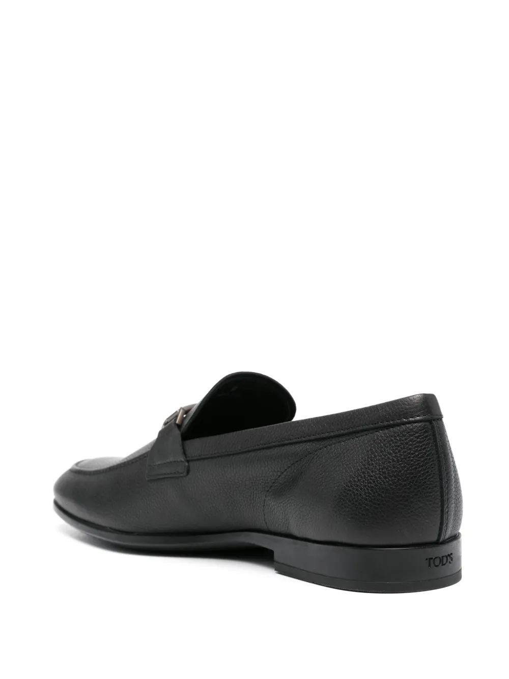 Tod's Debossed-monogram Leather Loafers In Black