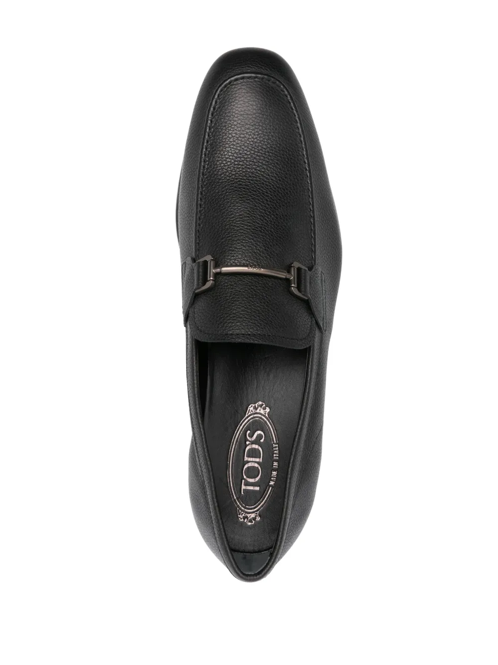Tod's Debossed-monogram Leather Loafers In Black