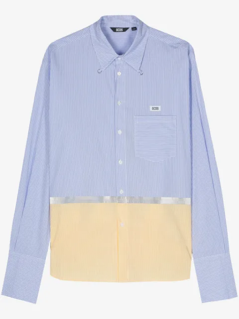 GCDS Camisa listrada com recortes