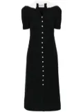 Miu Miu crystal-embellished crepe flared dress - Black