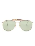 Thom Browne Eyewear tortoiseshell-detailed pilot-frame sunglasses - Gold