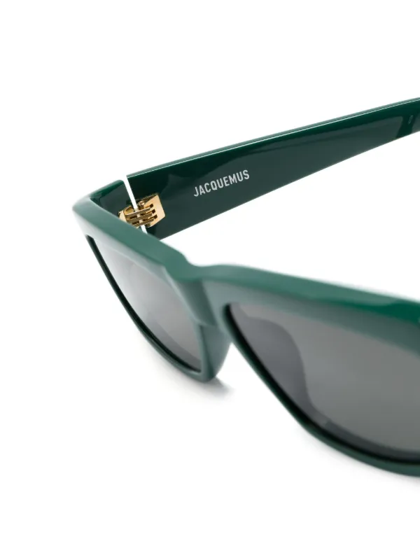 【関税＆送料込み】Jacquemus Les Lunettes Pilota Rectangula Jacquemus Les Lunettes Pilota Sunglasses | Green | FARFETCH
