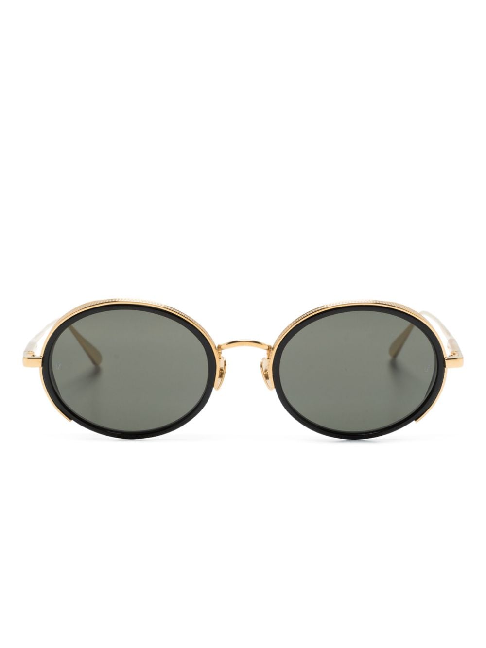 Linda Farrow Finn Round-frame Sunglasses In Gold