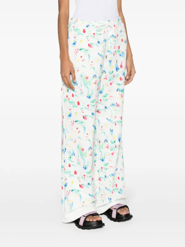 Marni floral-print Cotton Track Pants | White | FARFETCH