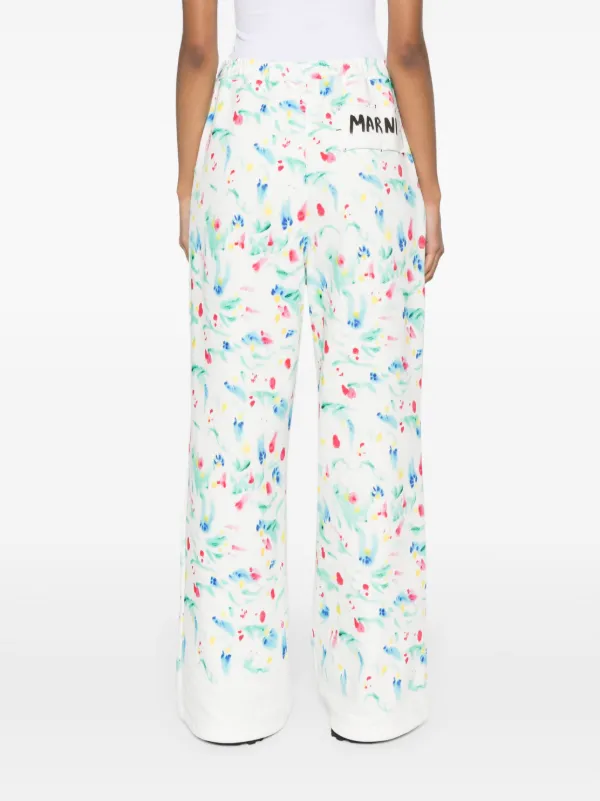 Marni floral-print Cotton Track Pants | White | FARFETCH