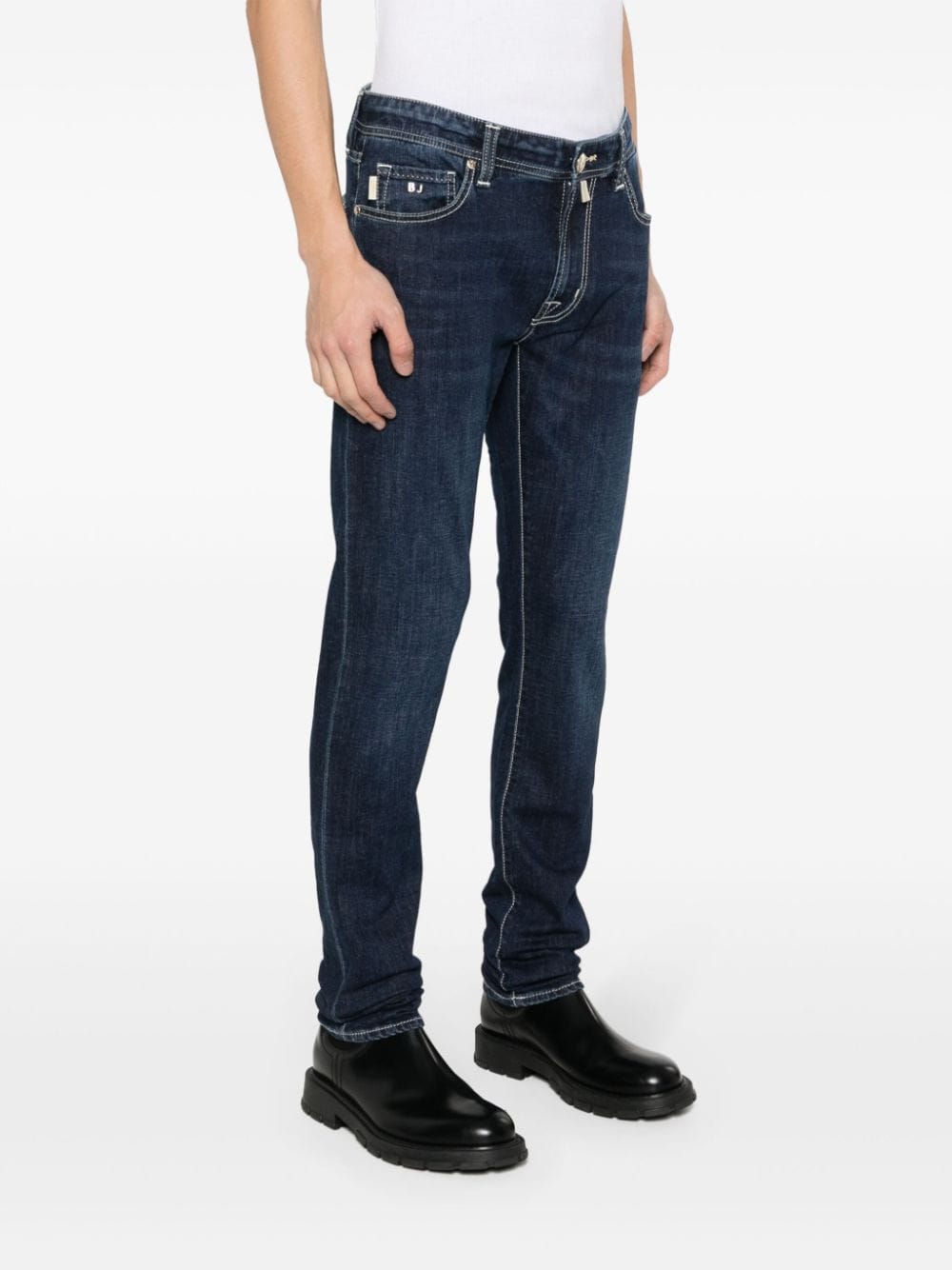 Shop Sartoria Tramarossa Leonardo Low-rise Slim-fit Jeans In Blue