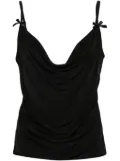 PINKO bow-detail draped top - Black