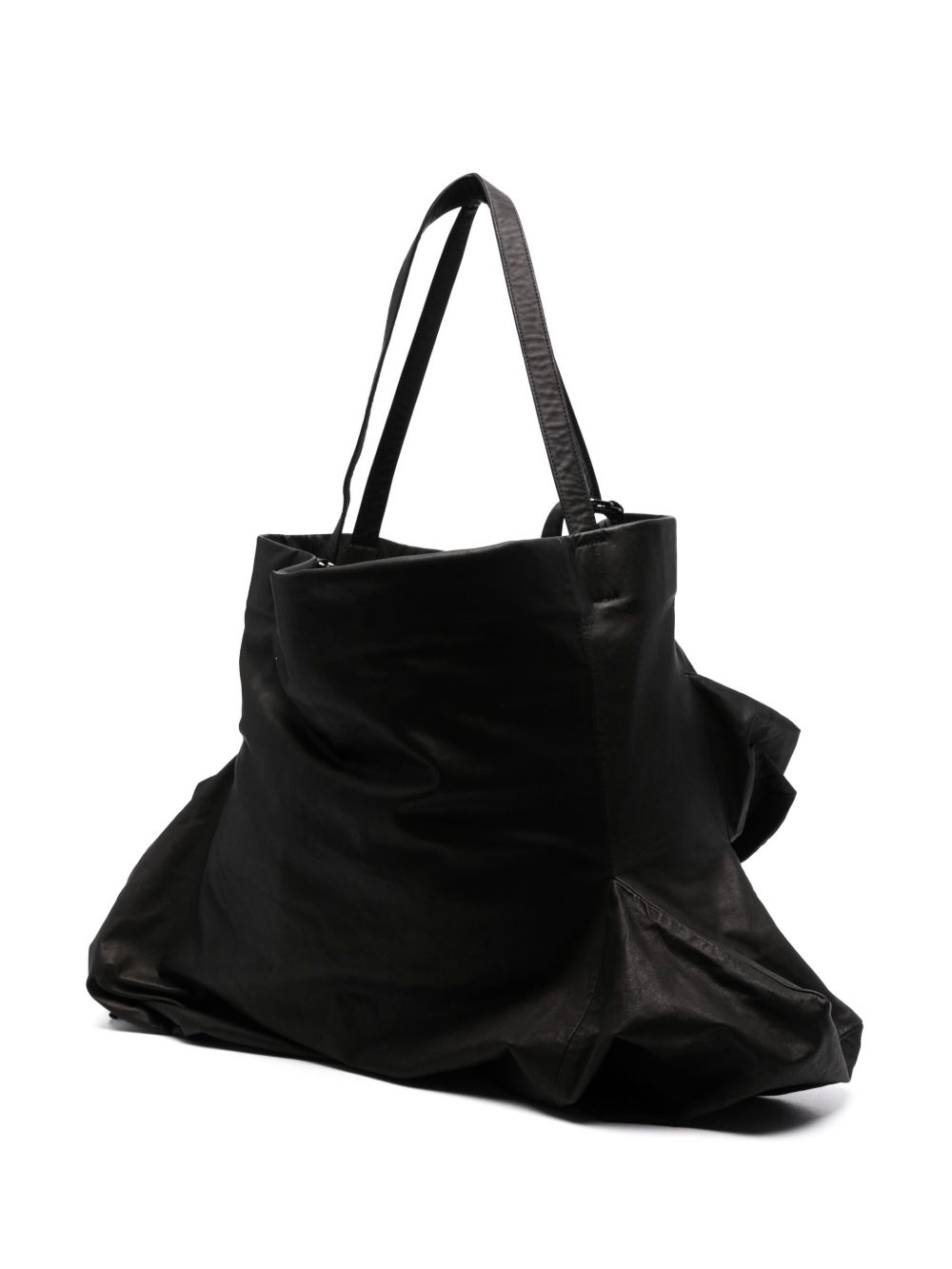 Discord Yohji Yamamoto Unevenness leren shopper - Zwart