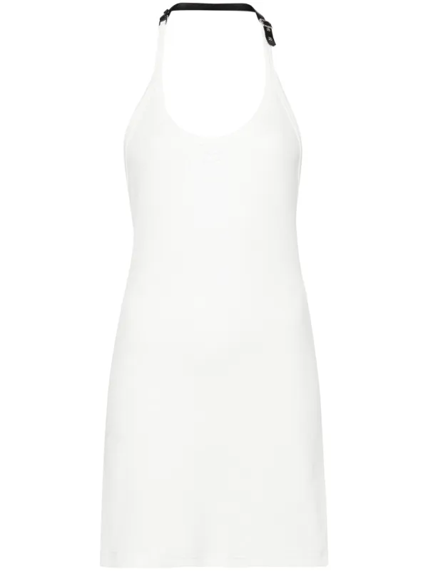 Courrèges Holistic Buckle 90's Logo-patch Minidress in White