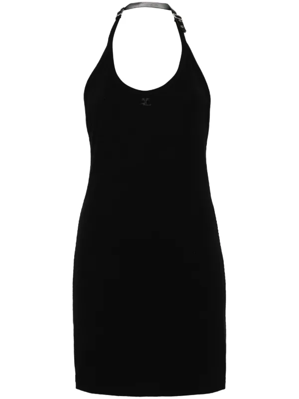 Courrèges Holistic Buckle 90's Logo-patch Minidress in Black