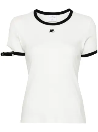 トップス Courreges tshirt Courreges Cotton Asymmetric Slash T-Shirt | Saks Fifth Avenue
