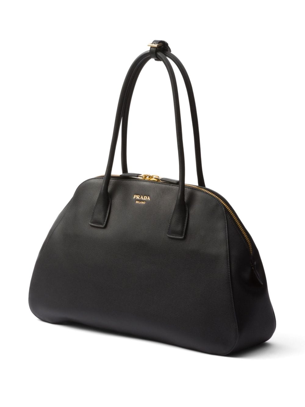 Shop Prada Large Leather Tote Bag In Black