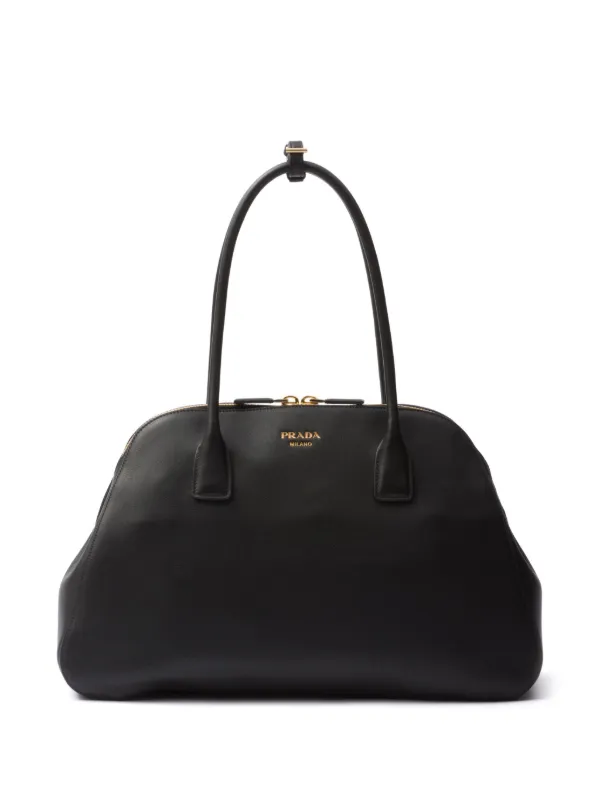 Prada Large Leather Tote Bag Black FARFETCH TR