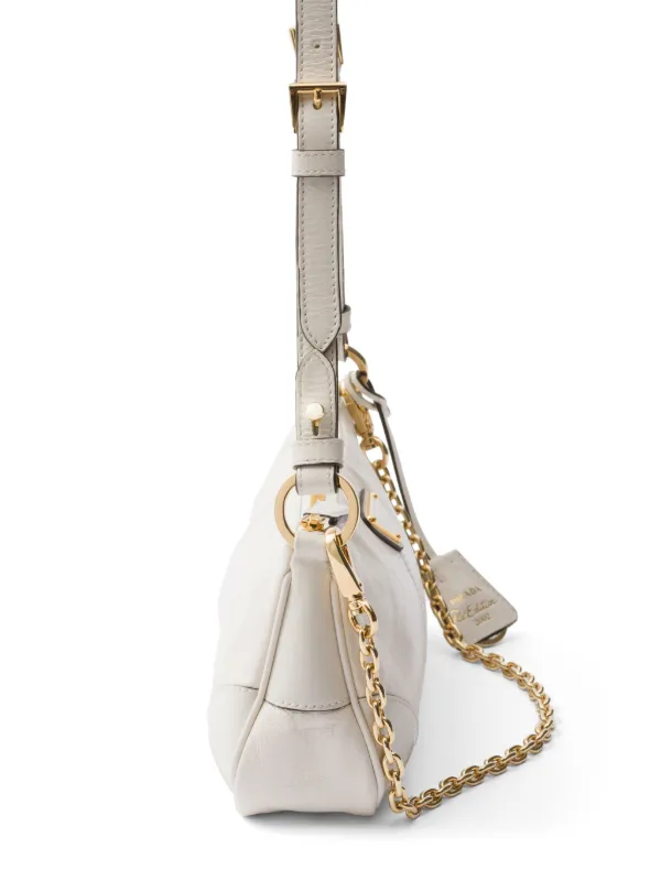 Prada Re-Edition 2002 Leather Shoulder Bag | White | FARFETCH Prada Re-Edition 2002 Leather Shoulder Bag | White | FARFETCH